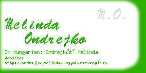 melinda ondrejko business card